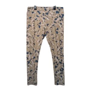 LuLaRoe X Disney Tigger Winnie The Pooh Beige Blue Patterned Leggings Tall Curvy